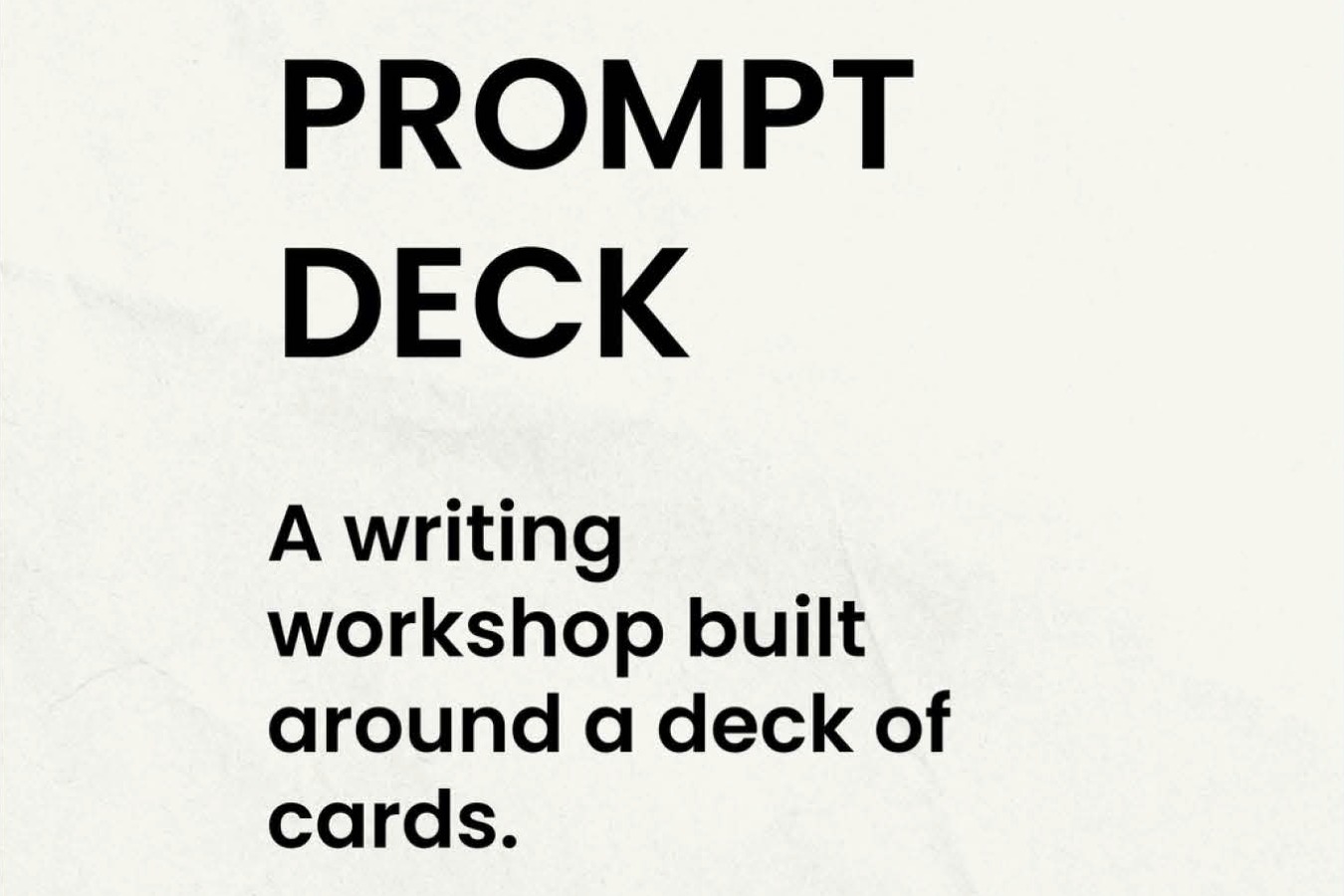 Prompt Deck: Writing workshop